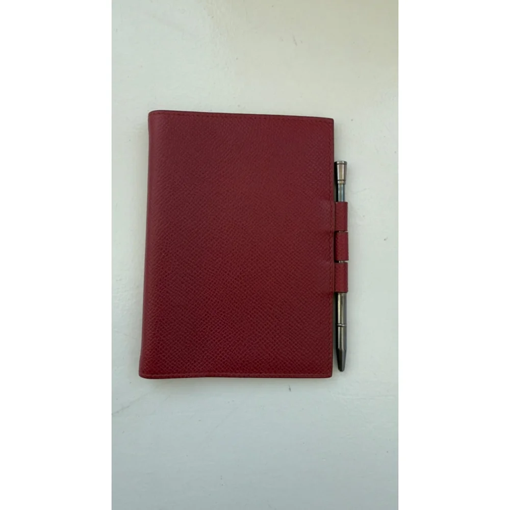 Hermès Hermes Agenda Cover Red Leather with Pen